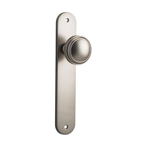 DOOR KNOB PADDINGTON WITH OVAL BACKPLATE SN H230XW40XP68MM