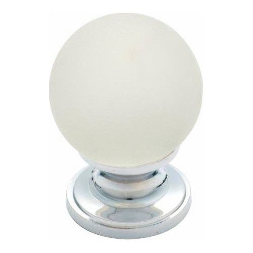 CUPBOARD KNOB FROSTED GLASS CP 32MM TR