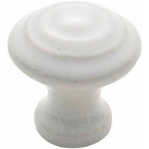 PORCELAIN KNOB DOMED - WH 25MM TR