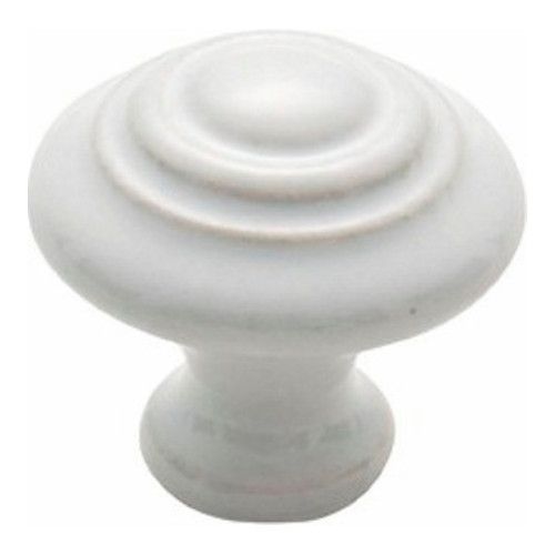 PORCELAIN KNOB DOMED - WH 32MM TR