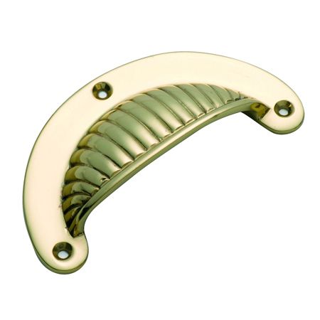 DRAWER PULL FLUTED PB 95X50MM TR