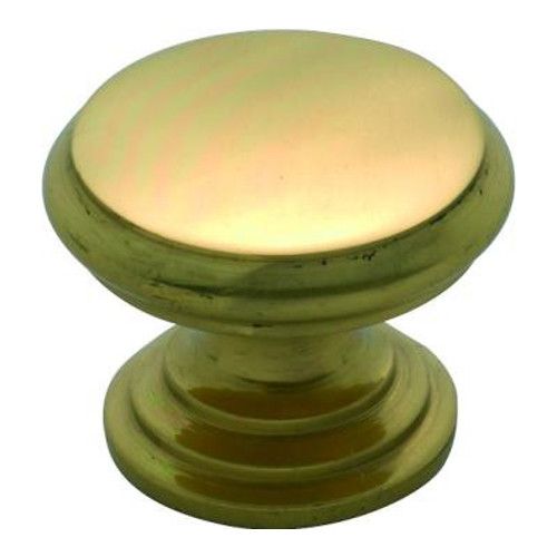 CUPBOARD KNOB - FLAT PB 25MM TR