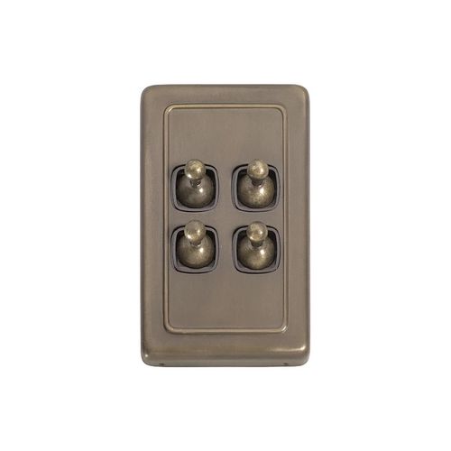 SWITCH - TOGGLE 4 GANG AB BR 72X115MM TR