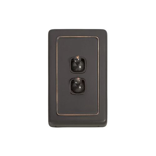 SWITCH - TOGGLE 2 GANG AC BR 72X115MM TR