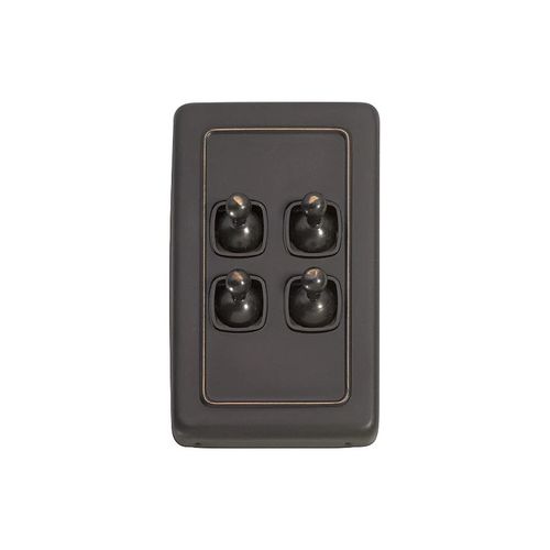 SWITCH - TOGGLE 4 GANG AC BR 72X115MM TR