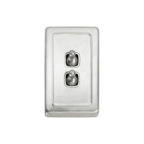 SWITCH - TOGGLE 2 GANG SC WH 72X115MM TR