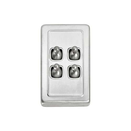 SWITCH - TOGGLE 4 GANG SC WH 72X115MM TR