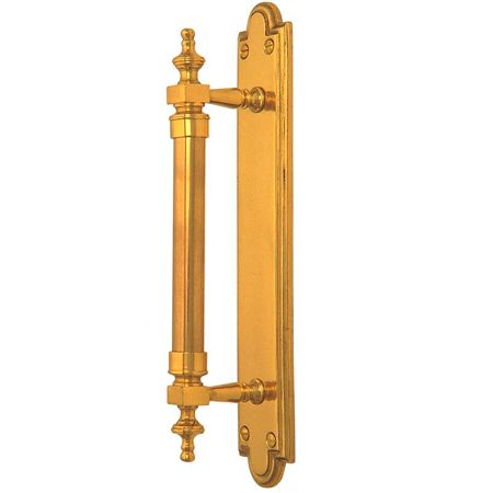 WINDSOR BRASS BRASS PULL HANDLE ON BACK PLATE