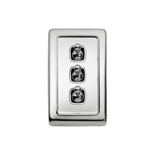 SWITCH - TOGGLE 3 GANG CP WH 72X115MM TR