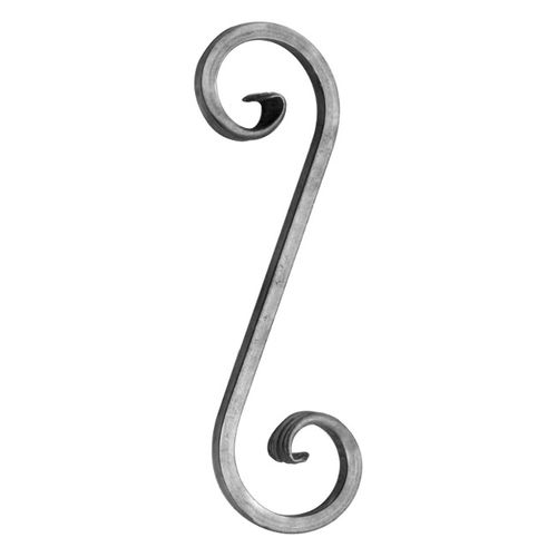 WROUGHT IRON SCROLL 300 X 110MM - 12X12MM SECTION WI