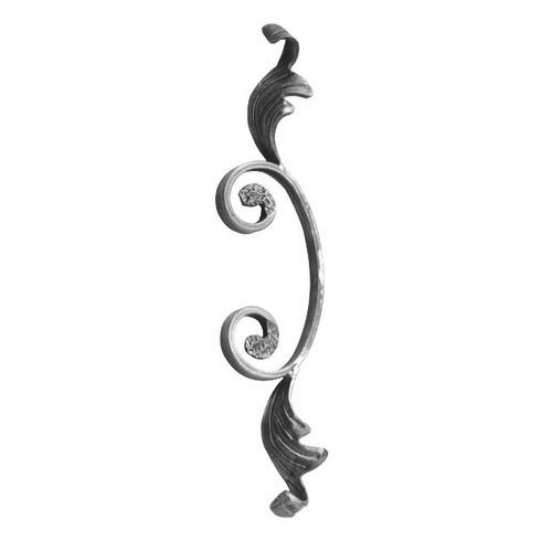 WROUGHT IRON SCROLL 350 X 80MM - 12X6MM SECTION WI