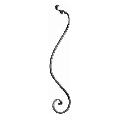 WROUGHT IRON SCROLL 550 X 112MM - 12X6MM SECTION WI