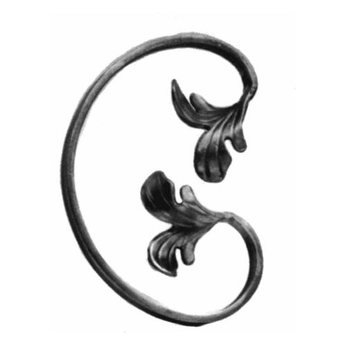 WROUGHT IRON SCROLL 200 X 150MM - 12X6MM SECTION WI