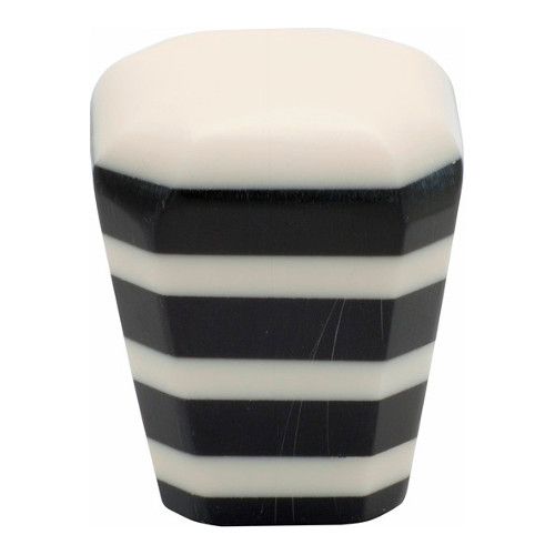 KNOB SQ PLASTIC IVORY/BLACK 38MM TR