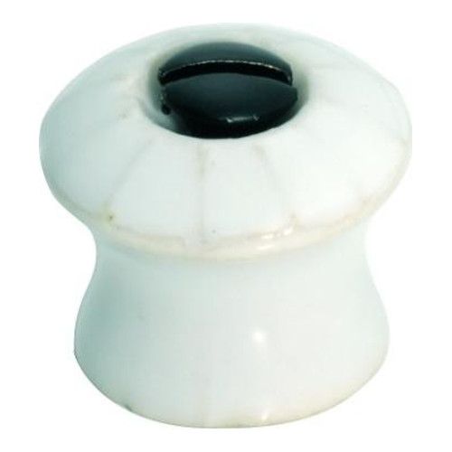 PORC KNOB-WHITE-FACE FIX 19MM TR