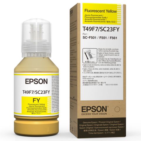 Epson F561 UltraChrome Dye Sub Ink Fluro Yellow 140ml - T49F7