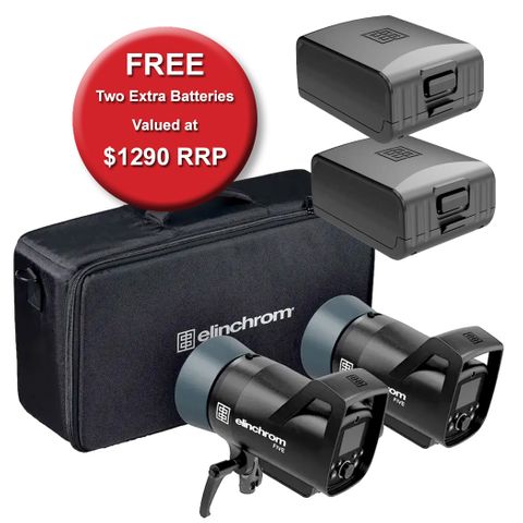 Elinchrom Five - Dual Head Battery Flash Kit + Extra Battery