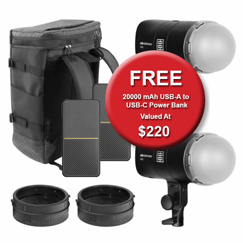 Elinchrom ONE - Dual Head Off-Camera Flash Kit + 2x 18w Power Banks