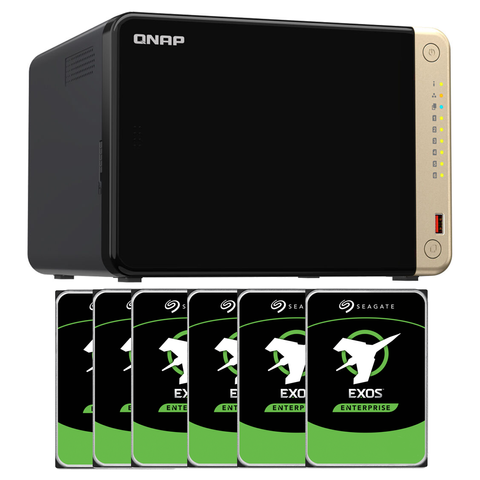 QNAP 6-Bay TS-664-8G + 48TB Seagate Exos 6 X 8TB