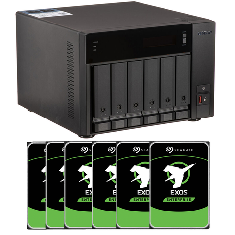 QNAP 6-Bay TVS-H674-I3-16G + 48TB Seagate Exos  6 X 8TB