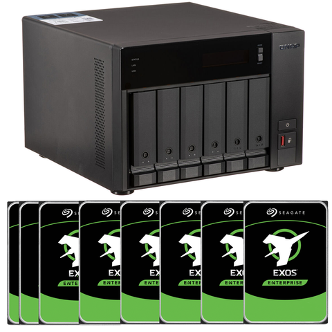 QNAP 8-Bay TS-832PX-4G + 128TB Seagate Exos 8 X 16TB