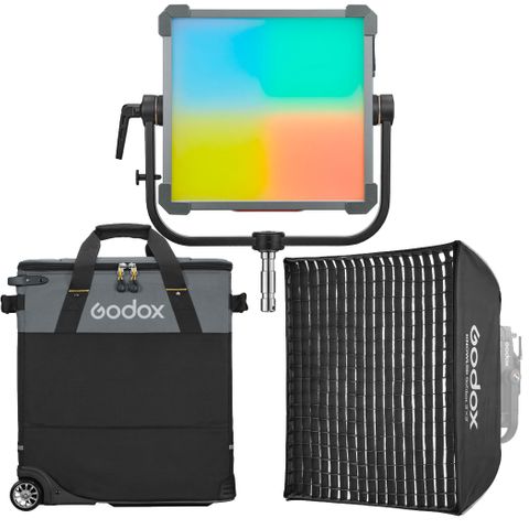 Godox KNOWLED P300R 1x1 RGB Panel Inc Case & Softbox