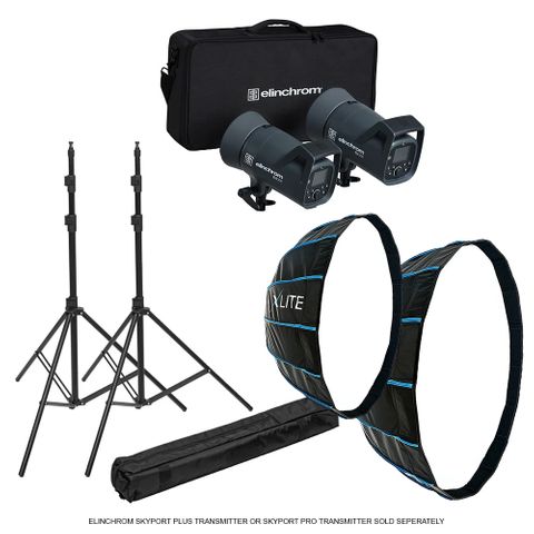 Elinchrom ELC 500/500 Softbox To Go Kit + Stands