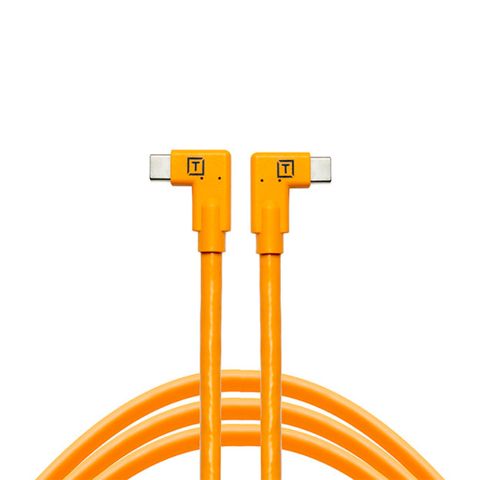 TetherPro USB-C to USB-C RT Angle/RT Angle 4.6m Hi-Vis Orange