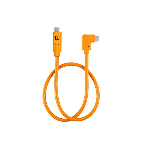 TetherPro Right Angle USB-C To USB-C 50cm Hi-Vis Orange