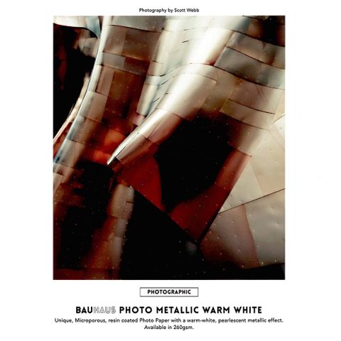 Bauhaus Photo Metallic Warm White 260gsm 914mm x 30m