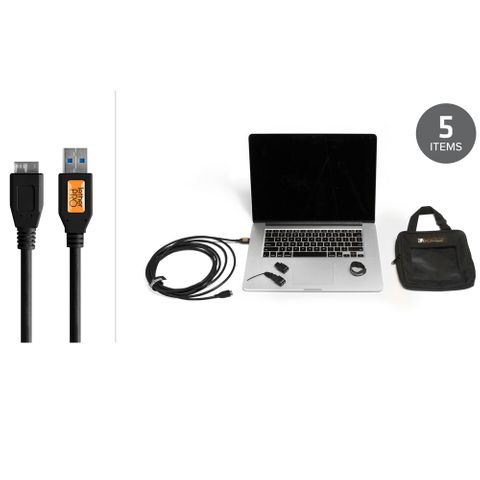 Starter Tethering Kit With USB 3.0 Micro-B 4.6m Blk