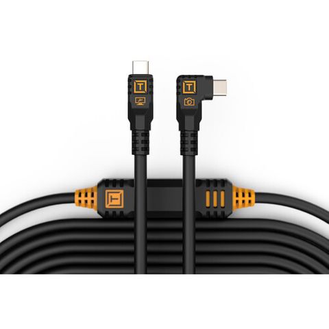 Tether Pro ​9.4m USB-C/USB-C Straight To Right Black