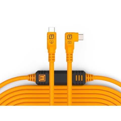 Tether Pro ​9.4m USB-C/USB-C Straight To Right Orange