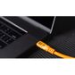 Tether Pro ​9.4m USB-C/USB-C Straight To Right Orange