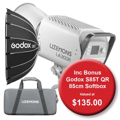 Godox Litemons LA300R RGB COB LED Case Kit + S85T Softbox