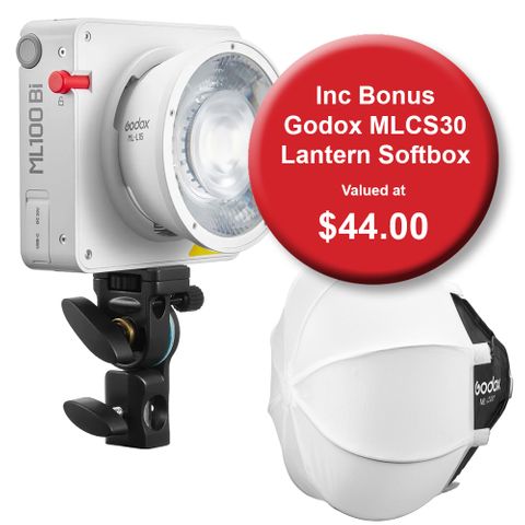 Godox ML100bi Bi-Colour LED Light + MLCS30 Lantern