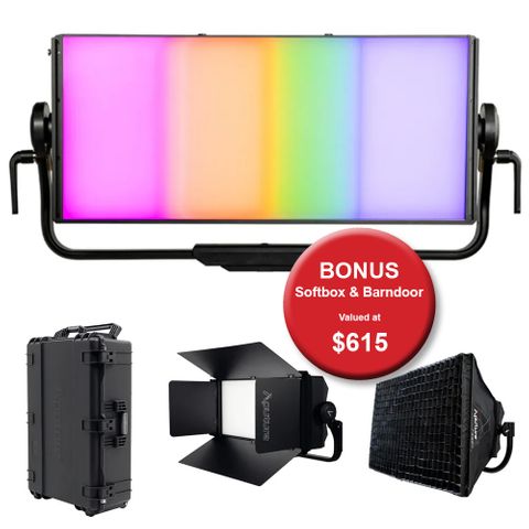 Aputure Nova P600C RGBWW LED Light Kit with Free Soft Box & Barn Doors