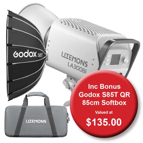 Godox Litemons LA300BI Bi-Colour COB LED Case Kit + S85T Softbox