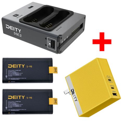 Deity DQC2 Dual Charger + 2x S-95 + 140w GaN USB - C Charger