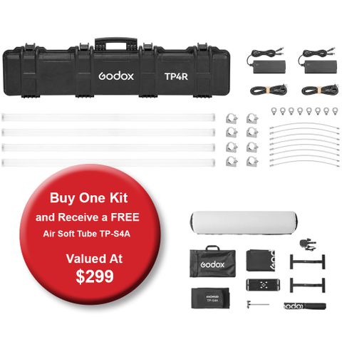 Godox Pixel Tube Light TP4R 4 Light Kit + TP-S4A Air Tube