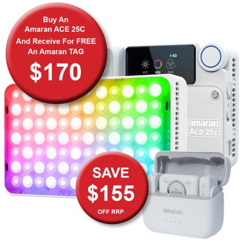 Amaran Ace 25c White RGB LED Light + Tag USB-C White