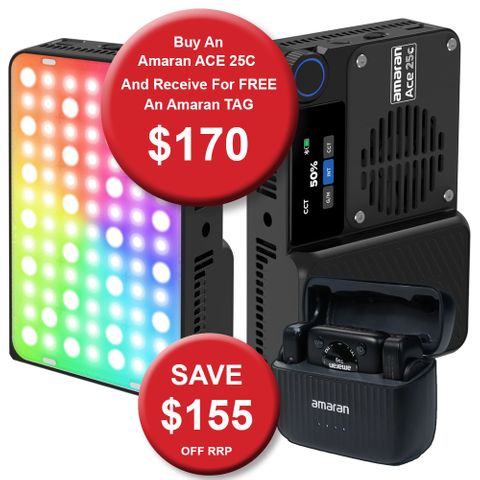 Amaran Ace 25c Charcoal RGB LED + Tag USB-C Midnight Black