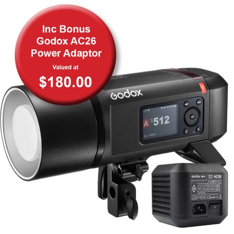Godox AD600PRO II TTL Flash With + AC26 AC Power Adaptor