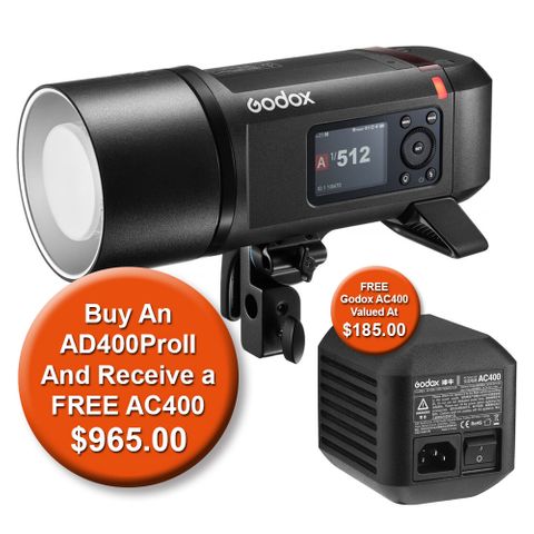 Godox AD400PROII TTL Flash With + Free AC400