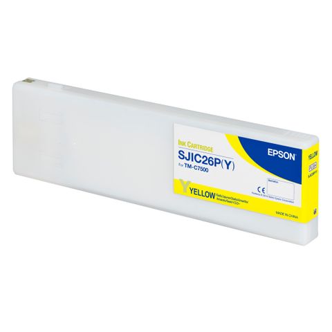 Epson Yellow Ink Cartridge for TM-C7500 - SJIC26P Y