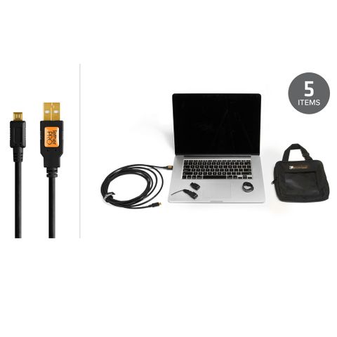 Tether Tools Starter Tethering Kit with USB 2 A to Micro B 5 pin, 4.6m Black
