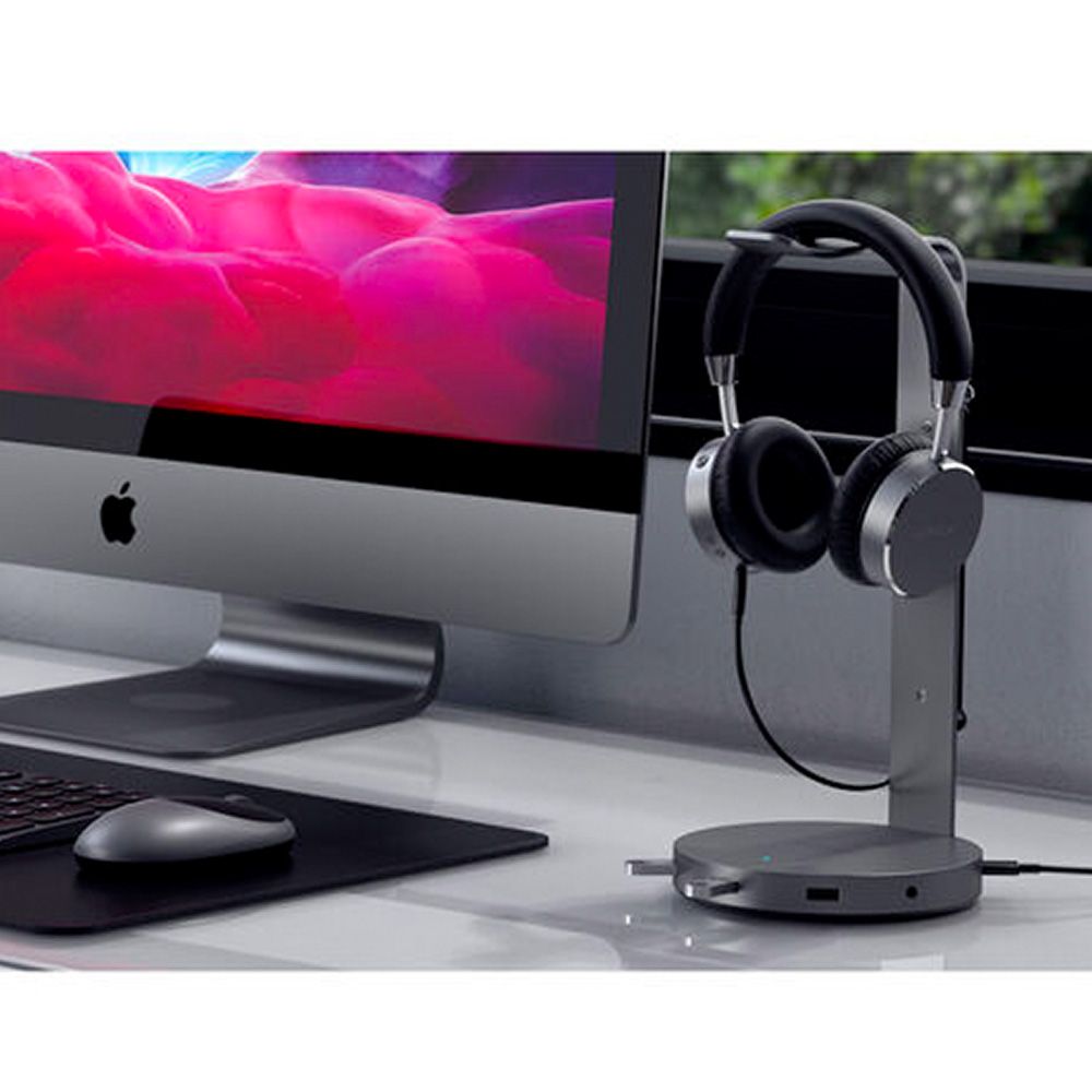 Space grey headphone online stand