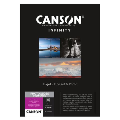 Canson Infinity PhotoGloss Premium RC 270gsm A4 x 25 Sheets