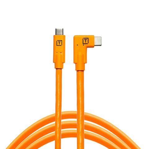 Tether Tools TetherPro USB-C To USB-C Right Angle 4.6m - Hi Vis Orange