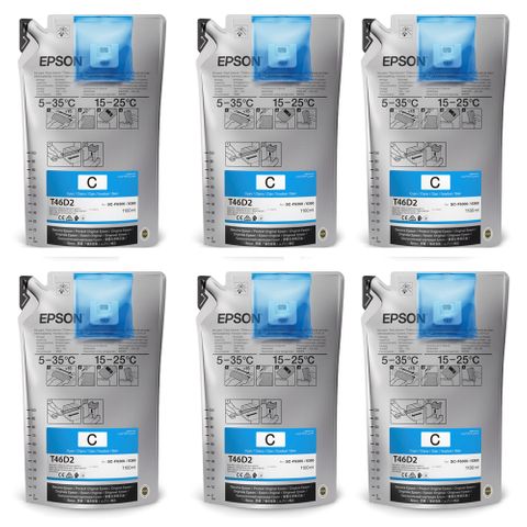 Epson UltraChrome DS Ink 1.1L x6 Cyan Bags (F6360/9460/9460H)
